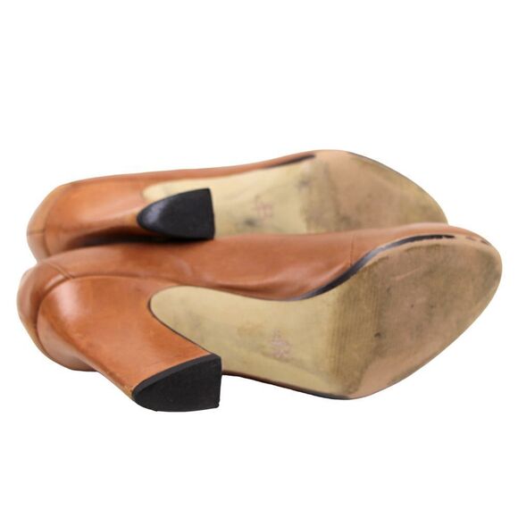 VINTAGE B.MAKOWSKY BROWN GENUINE LEATHER HIGH HEEL ROUND TOE LACES SHOES Sz 6.5M - Picture 9 of 11